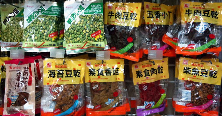Packaged Asian snacks
